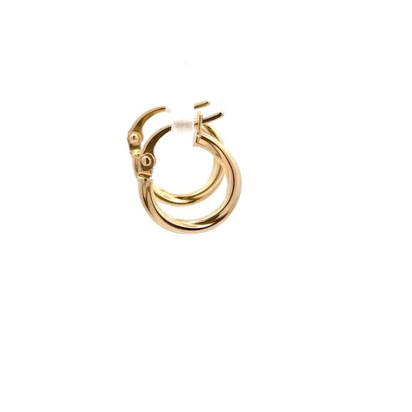18K Gold Earrings Hoops Tiny 0.79 grams - Picture 7 of 8